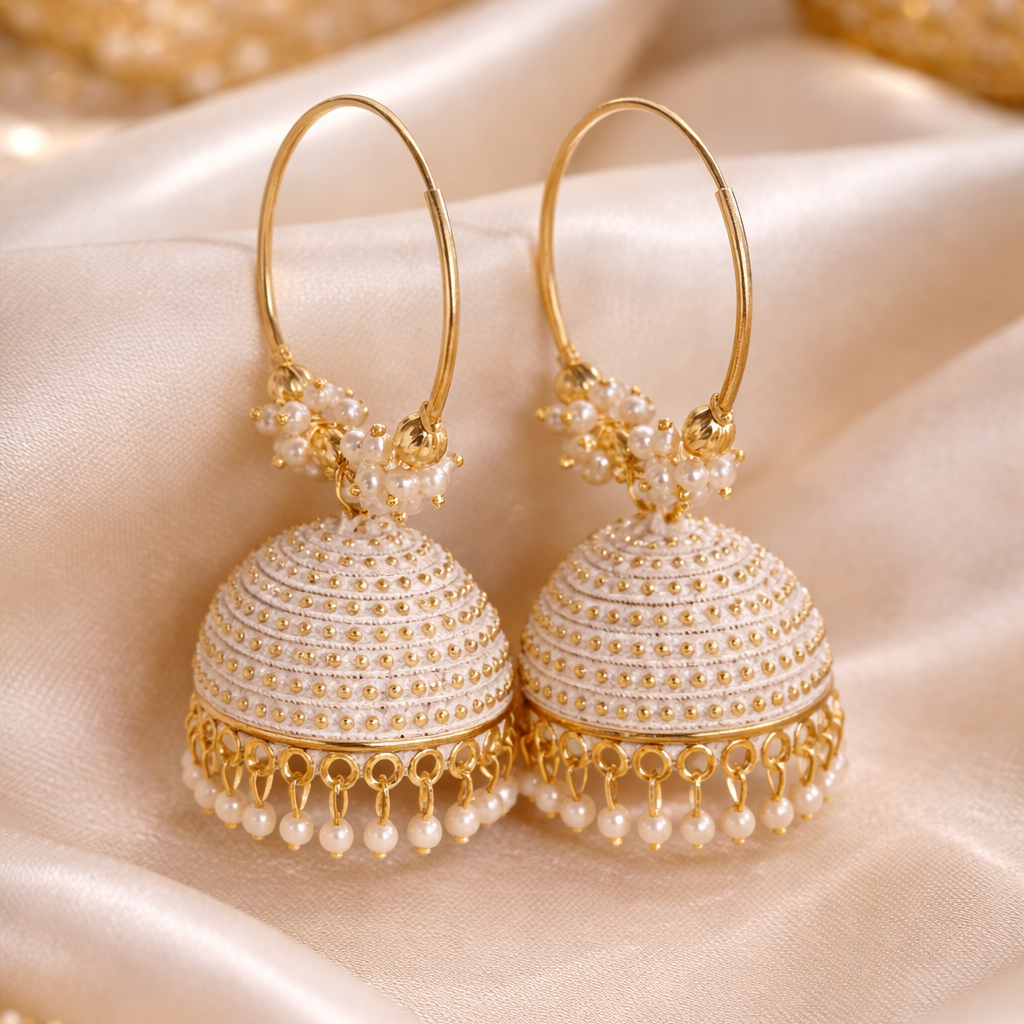 Pearl Royale Jhumka Earrings