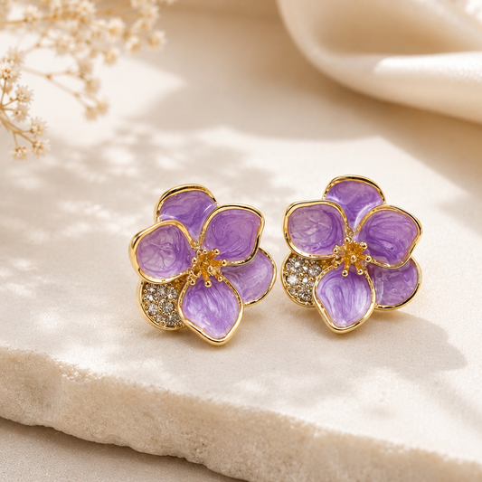 Lilac Petal Earrings
