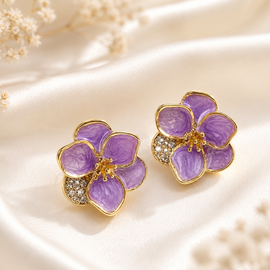 Lilac Petal Earrings