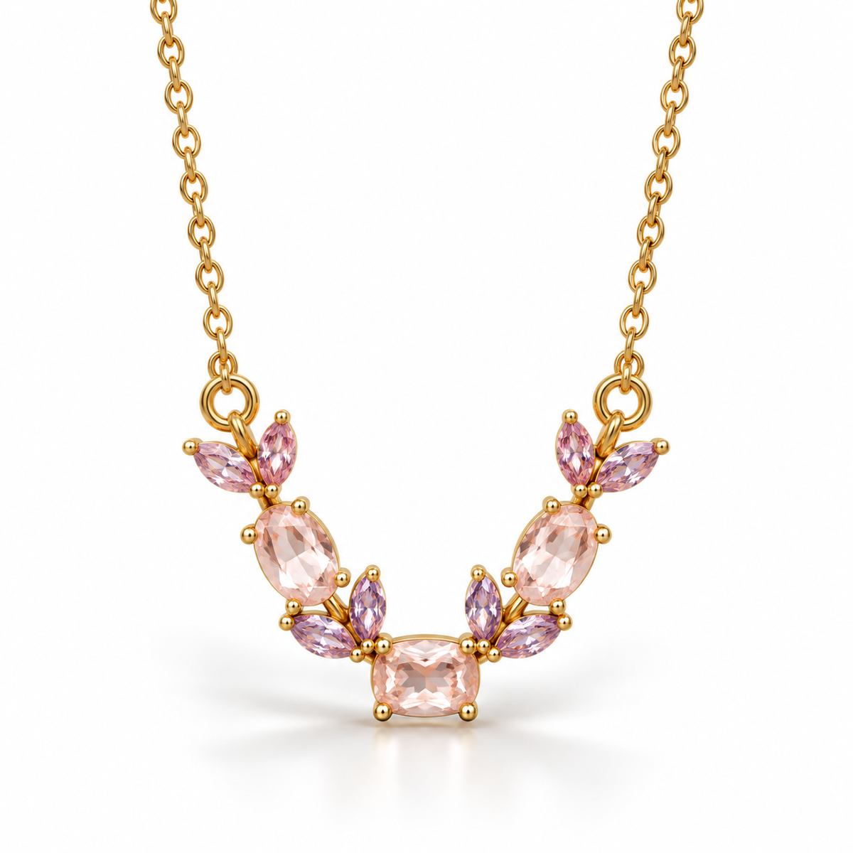 Blush Floral Crystal Necklace