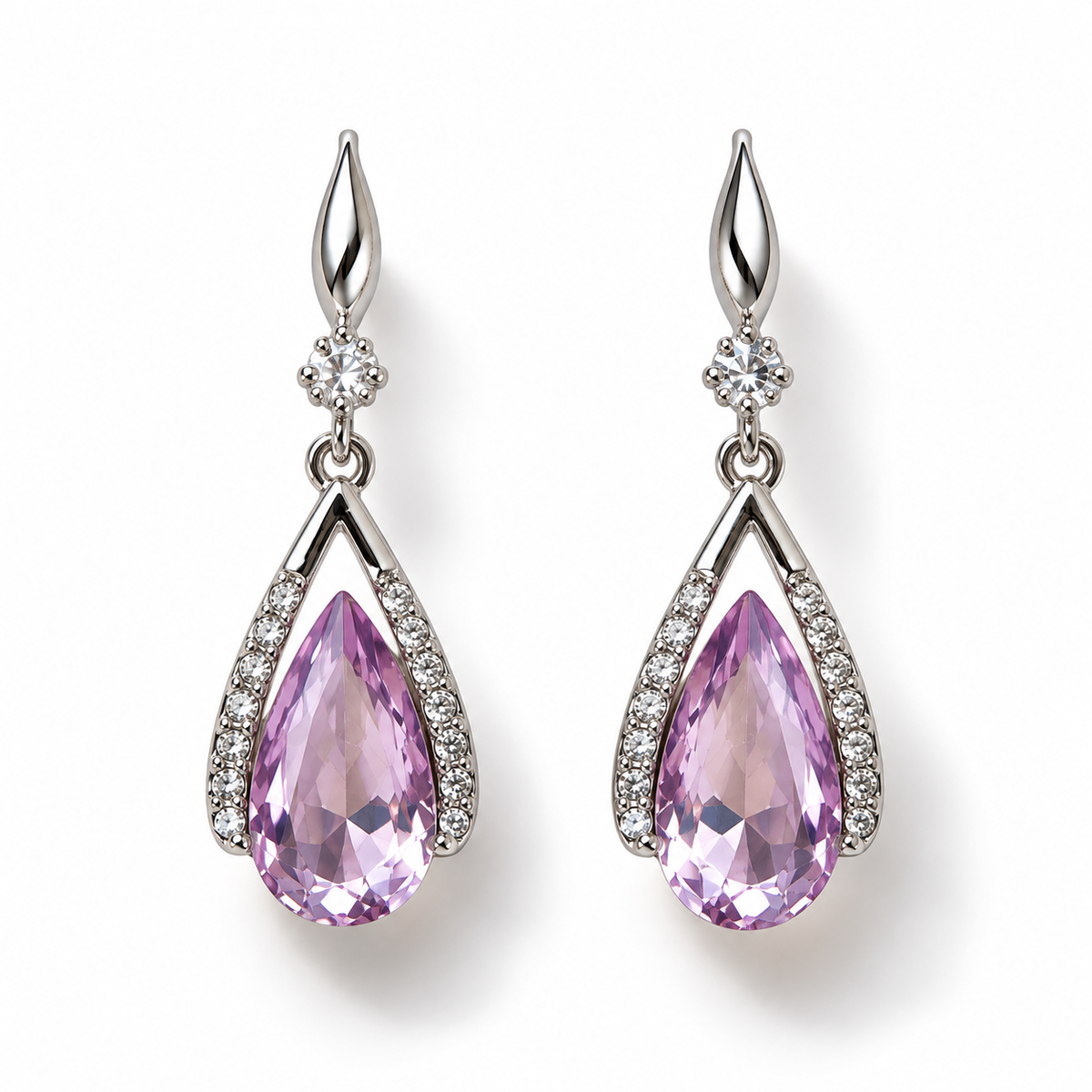 Lavender Teardrop Earrings
