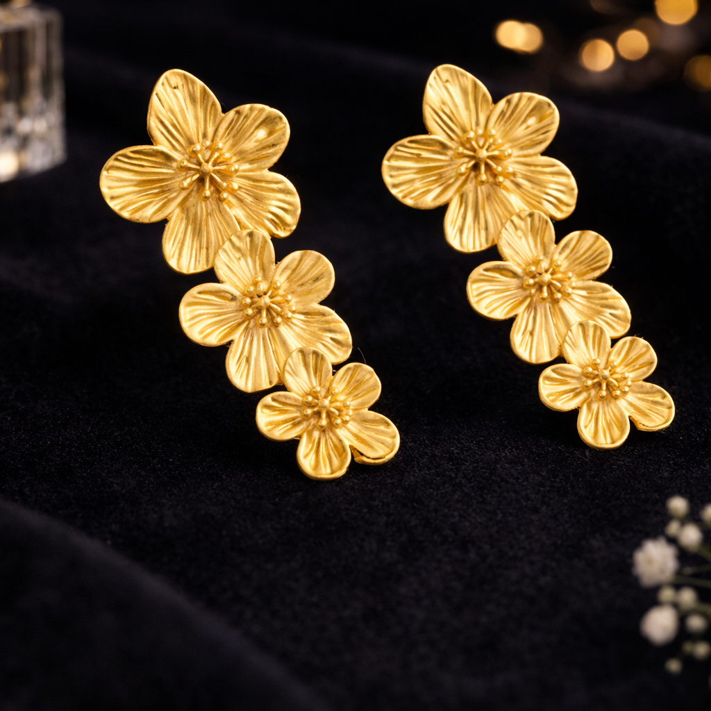 Bloom Gold Anti Tarnish Earrings