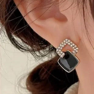 Midnight Aura Crystal Stud Earrings