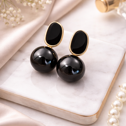 Black Pearl Drop Earrings