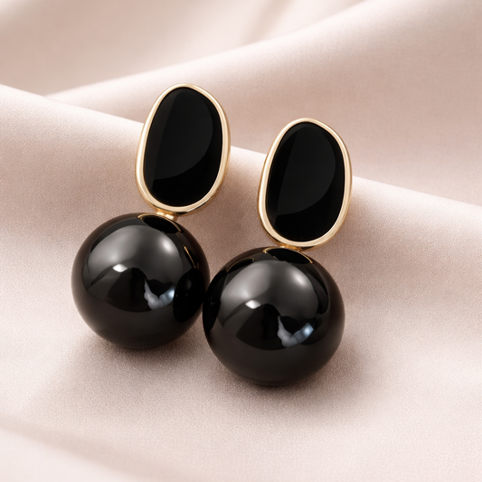 Black Pearl Drop Earrings