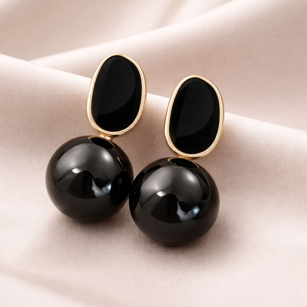 Black Pearl Drop Earrings