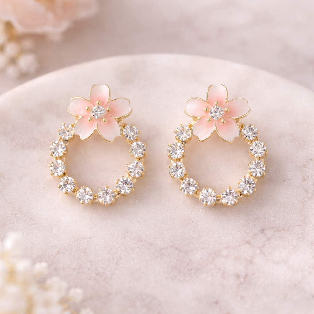 Blush Floral Stud Earrings