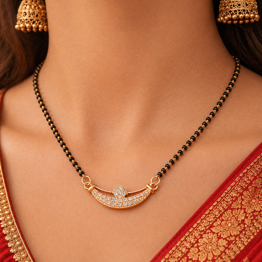 Curved Mangalsutra Necklace