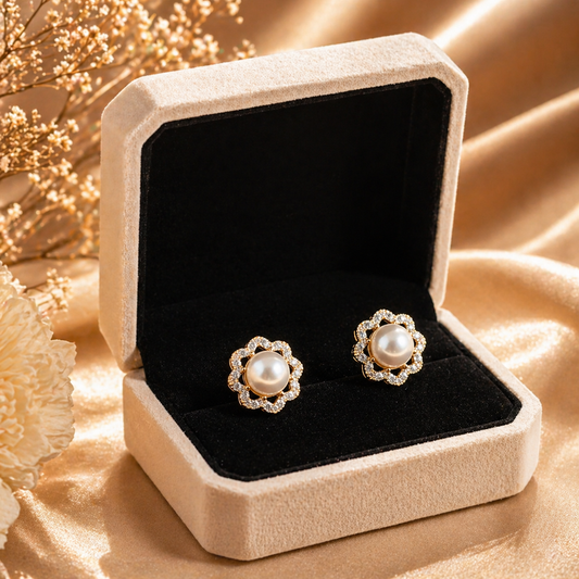 Pearl Bloom Stud Earrings