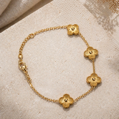 Golden Clover Charm Bracelet