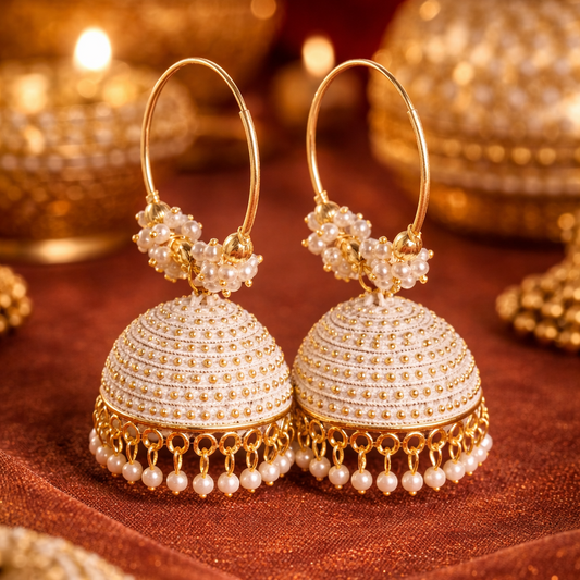 Pearl Royale Jhumka Earrings