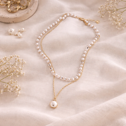 Pearl Layered Pendant Necklace