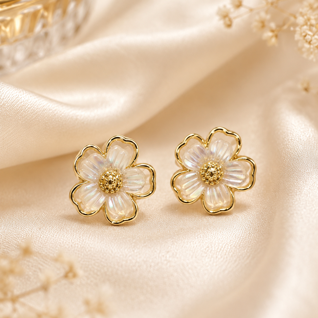Pearl Daisy Earrings