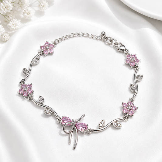 Blush Bow Tulip Bracelet