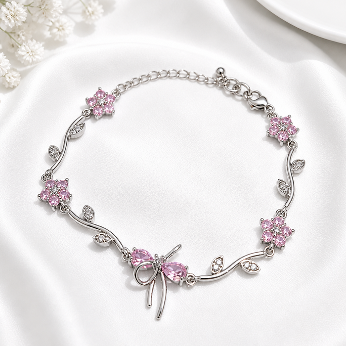 Blush Bow Tulip Bracelet