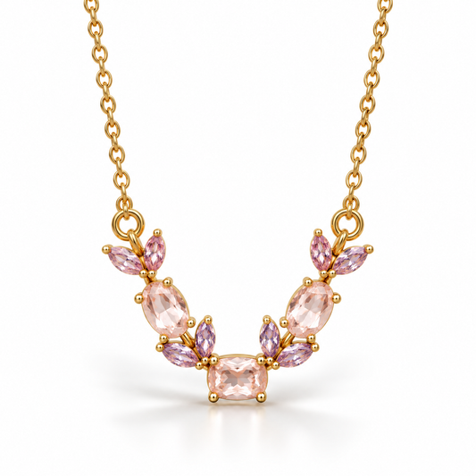Blush Floral Crystal Necklace