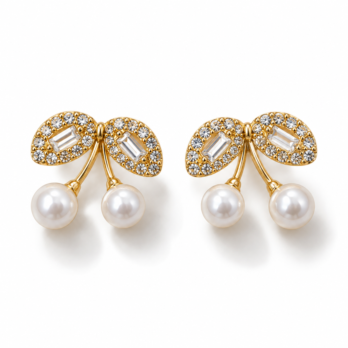 Pearl Cherry Crystal Earrings