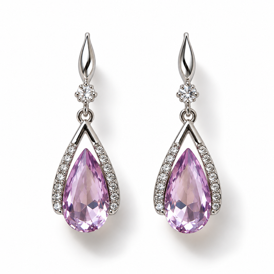 Lavender Teardrop Earrings