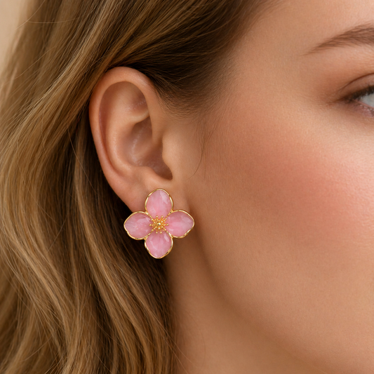 Pink Blossom Stud Earrings