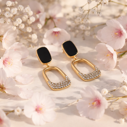 Noir Grace Drop Earrings