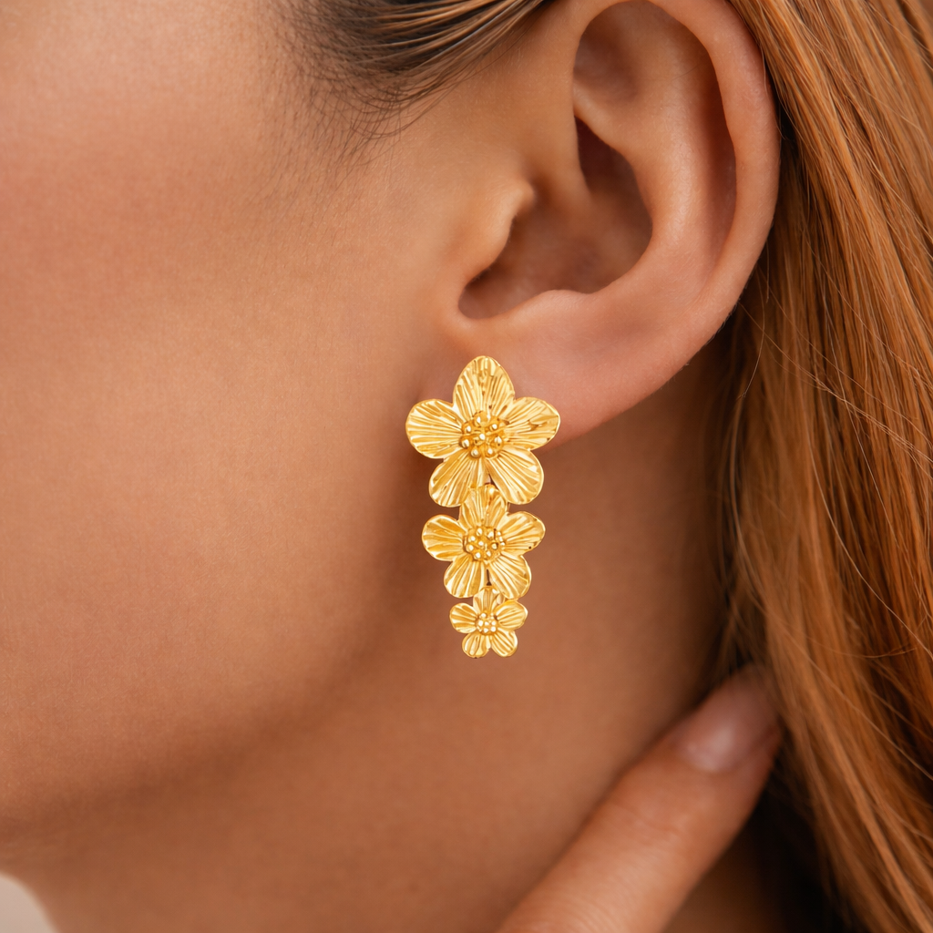 Bloom Gold Anti Tarnish Earrings