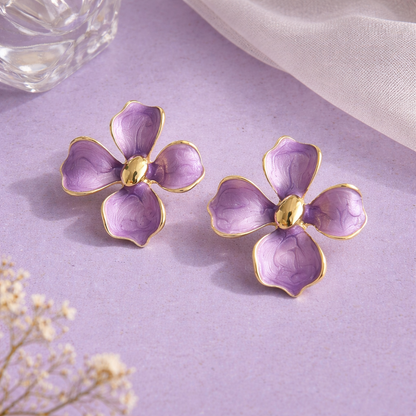 Lilac Bloom Stud Earrings