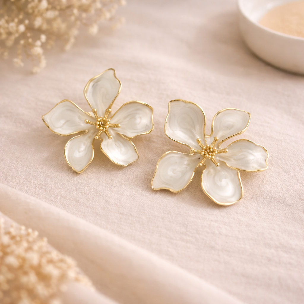Ivory Bloom Stud Earring