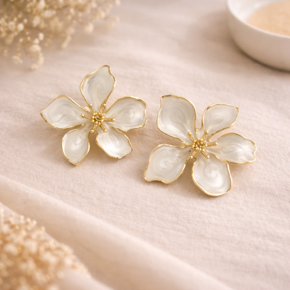Ivory Bloom Stud Earring