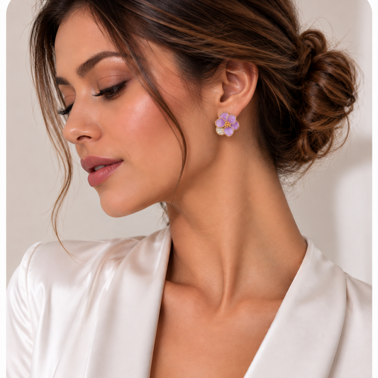 Lilac Petal Earrings