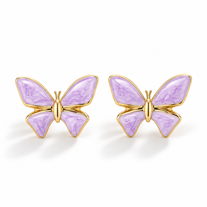 Lilac Butterfly Stud Earrings
