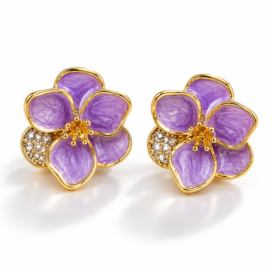 Lilac Petal Earrings