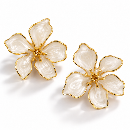Ivory Bloom Stud Earring