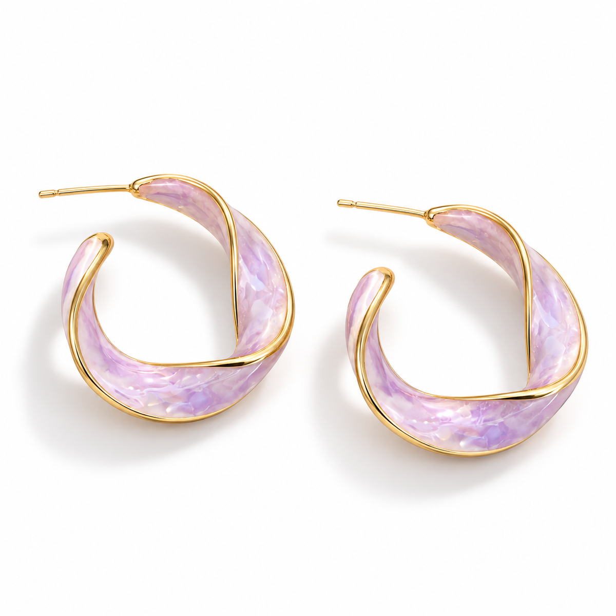 Lilac Curve Stud Earrings