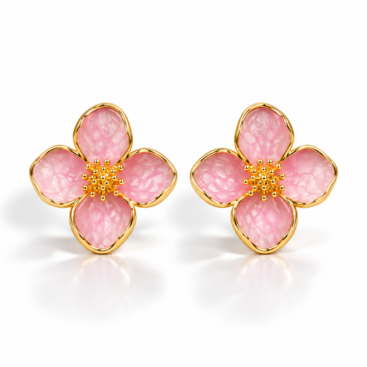 Pink Blossom Stud Earrings