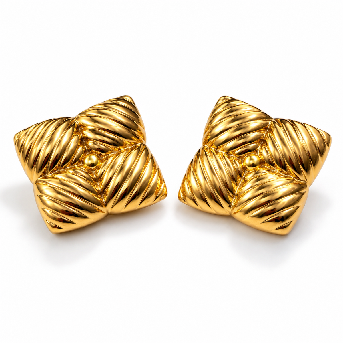 Anti Tarnish Golden Knot Stud Earrings