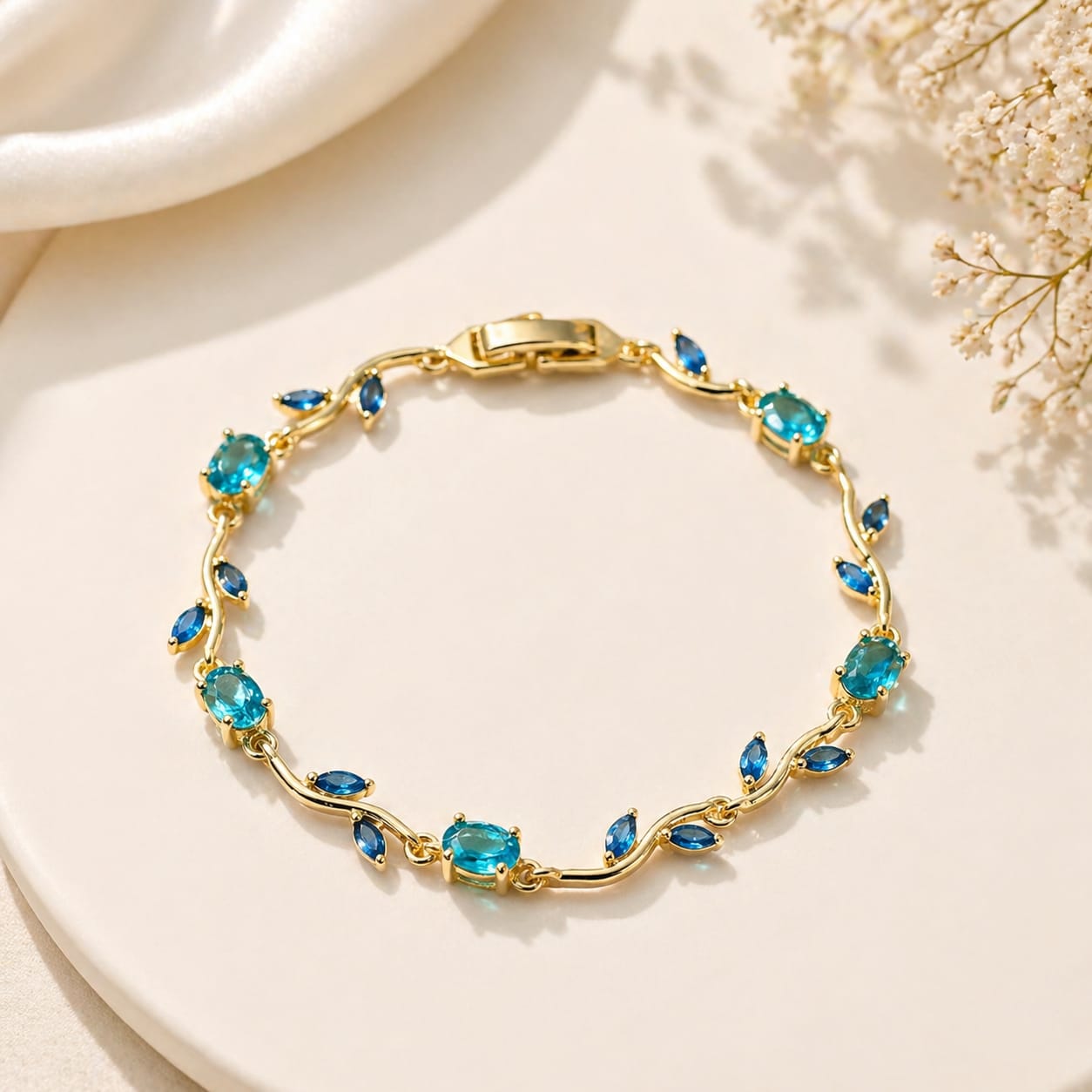 Sky Blue Tulip Bracelet