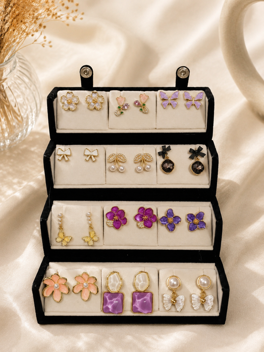 12 Pair Earrings Gift Box